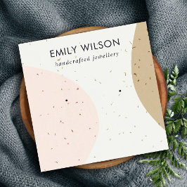 ABSTRCT-KERAMIK BLUSH OCHRE STUD-EARRING-ANZEIGE QUADRATISCHE VISITENKARTE