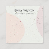 ABSTRCT-KERAMIK BLUSH PINK STUD-EARRING-ANZEIGE QUADRATISCHE VISITENKARTE (Vorderseite)