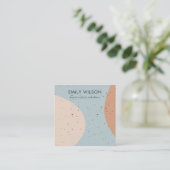 ABSTRCT KERAMIK BLUSH RUST GRAY EARRING DISPLAY QUADRATISCHE VISITENKARTE (Stehend Vorderseite)