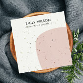 ABSTRCT-KERAMIK PEACH PINK STUD-EARRING-ANZEIGE QUADRATISCHE VISITENKARTE
