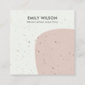 ABSTRCT-KERAMIK PEACH PINK STUD-EARRING-ANZEIGE QUADRATISCHE VISITENKARTE (Vorderseite)