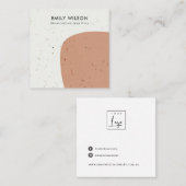 ABSTRCT-KERAMIK TERRACOTTA STUD-EARRING-ANZEIGE QUADRATISCHE VISITENKARTE (Vorne/Hinten)