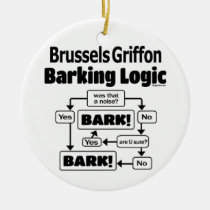 Abstreifenlogik Brüssel-Griffon Keramik Ornament