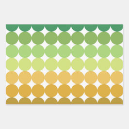 ABSTUFUNGEN VON GRÜN ORANGE BRAUN GEOMETRISCHE MUS GESCHENKPAPIER SET