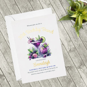 Abstufungen von Lila: Eine blau-violette Geburtsta Folieneinladung