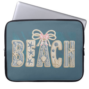 ABSTUFUNGEN VON PASTELLBLAUEN SOMMERSTRAND-SPRÜCHE LAPTOPSCHUTZHÜLLE