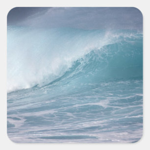 Absturz der Blauen Welle, Maui, Hawaii, USA 2 Quadratischer Aufkleber
