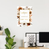 Absturz des Gold Flora Brautparty Begrüßungszeiche Poster (Heimbüro)