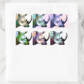 Absturz des Pops Rhinos Art Rechteckiger Aufkleber (Tasche)