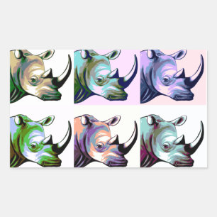 Absturz des Pops Rhinos Art Rechteckiger Aufkleber