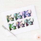 Absturz des Pops Rhinos Art Rechteckiger Aufkleber (Umschlag)