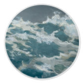 Absturz Ozean Sturm Wave Aqua Museum Ölgemälde Keramikknauf (Vorderseite)