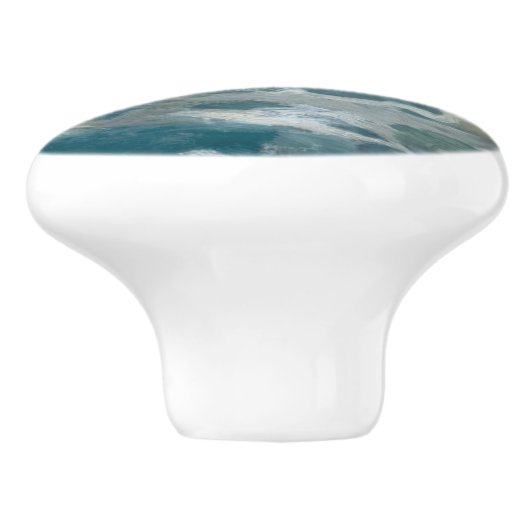 Absturz Ozean Sturm Wave Aqua Museum Ölgemälde Keramikknauf (Seitenansicht)