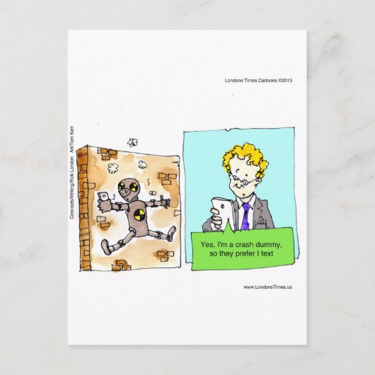 Absturz Text Dummy Lustig Postkarte (Vorderseite)
