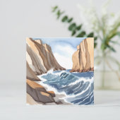 Absturz von Meereswellen | Strandbäder Karte (Stehend Vorderseite)