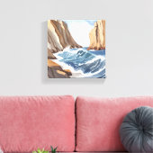 Absturz von Meereswellen | Strandbäder Leinwanddruck (Insitu (Wohnzimmer))