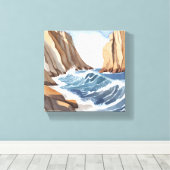 Absturz von Meereswellen | Strandbäder Leinwanddruck (Insitu (Holzboden))