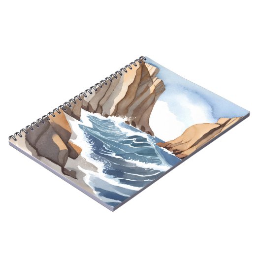 Absturz von Meereswellen | Strandbäder Notizblock (Linke Seite)