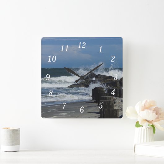 Abstürze an der Falten-Wall-Uhr Quadratische Wanduhr (Zuhause)