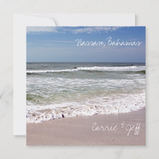 Abstürze von Wellen am Sandy Beach Einladung (Vorderseite)