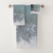 Abstürzen von Wellen auf Wharf-Design Badhandtuch Set (Insitu)