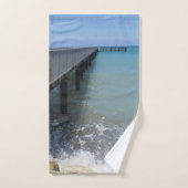 Abstürzen von Wellen auf Wharf-Design Badhandtuch Set (Handtuch)