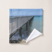 Abstürzen von Wellen auf Wharf-Design Badhandtuch Set (Waschlappen)