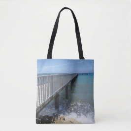Abstürzen von Wellen auf Wharf-Design Tasche