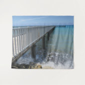 Abstürzen von Wellen auf Wharf-Design Wandteppich (Vorderseite (Horizontal))