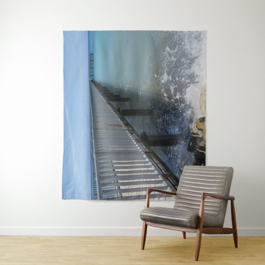 Abstürzen von Wellen auf Wharf-Design Wandteppich (Beispiel)