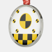 Absturztestmarkierungen fett silbernes ornament (Links)