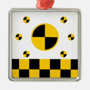 Absturztestmarkierungen fett silbernes ornament