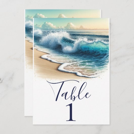 Absturzwellen Küstenstrand Tischnummer (Vorne/Hinten)