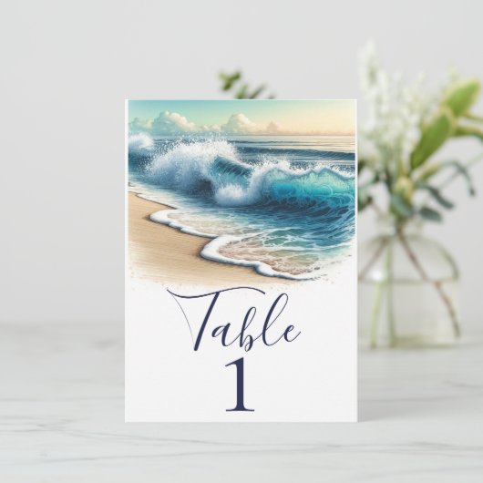 Absturzwellen Küstenstrand Tischnummer (Stehend Vorderseite)