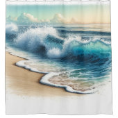 Absturzwellen Rustikaler Küstenstrände Duschvorhang (Vorderseite)