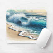 Absturzwellen Rustikaler Küstenstrände Mousepad (Mit Mouse)