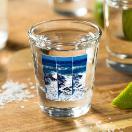 Absturzwellen Serie von Bildern Schnapsglas