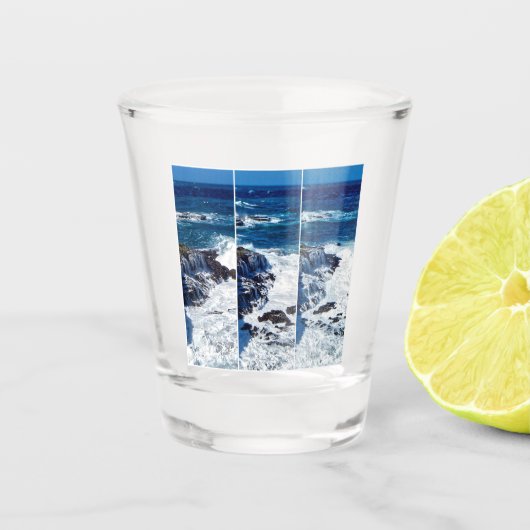 Absturzwellen Serie von Bildern Schnapsglas (Vorderseite)