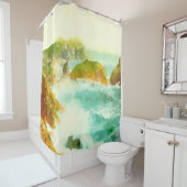 Absturzwellen Wasserfarbe Duschvorhang (Beispiel)