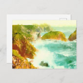 Absturzwellen Wasserfarbe Postkarte (Vorne/Hinten)