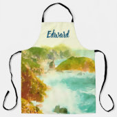 Absturzwellen Wasserfarbe Schürze (Vorderseite)