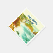 Absturzwellen Wasserfarbe Serviette (Ecke)