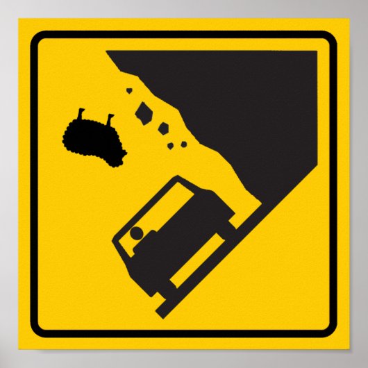 Absturzzeichen der Schafzone Poster (Vorne)