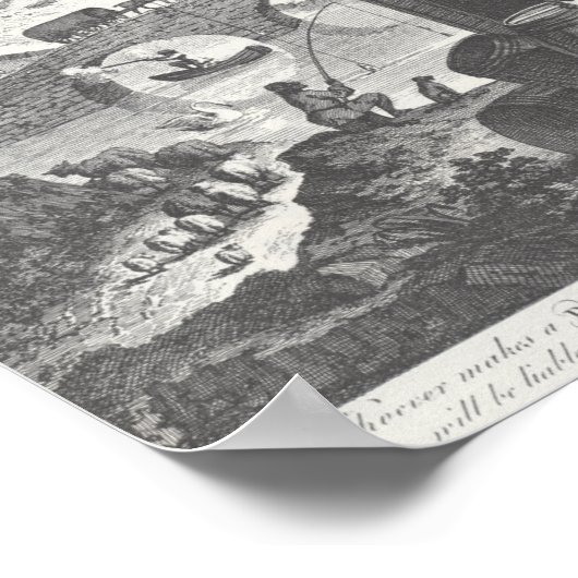 Absurde Perspektiven, William Hogarth Poster (Ecke)