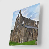 Abtei ancient Tintern, Zisterzienserkloster, Wales Quadratische Wanduhr (Winkel)