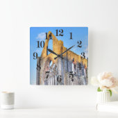 Abtei ancient Tintern, Zisterzienserkloster, Wales Quadratische Wanduhr (Zuhause)