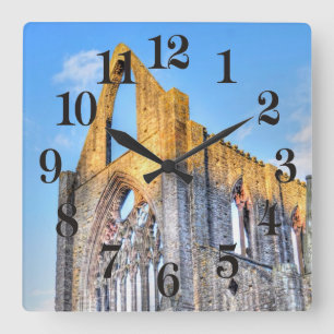 Abtei ancient Tintern, Zisterzienserkloster, Wales Quadratische Wanduhr