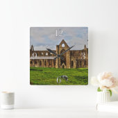 Abtei ancient Tintern, Zisterzienserkloster, Wales Quadratische Wanduhr (Zuhause)