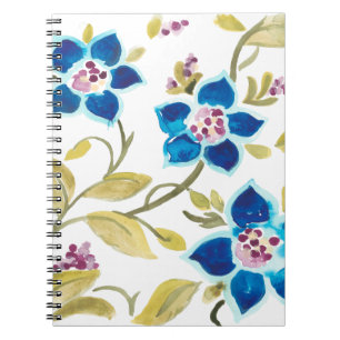 Abtei-Blumenfliesen - blaue Blüte Notizblock
