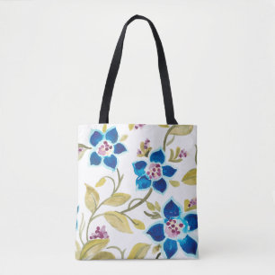 Abtei-Blumenfliesen - blaue Blüte Tasche
